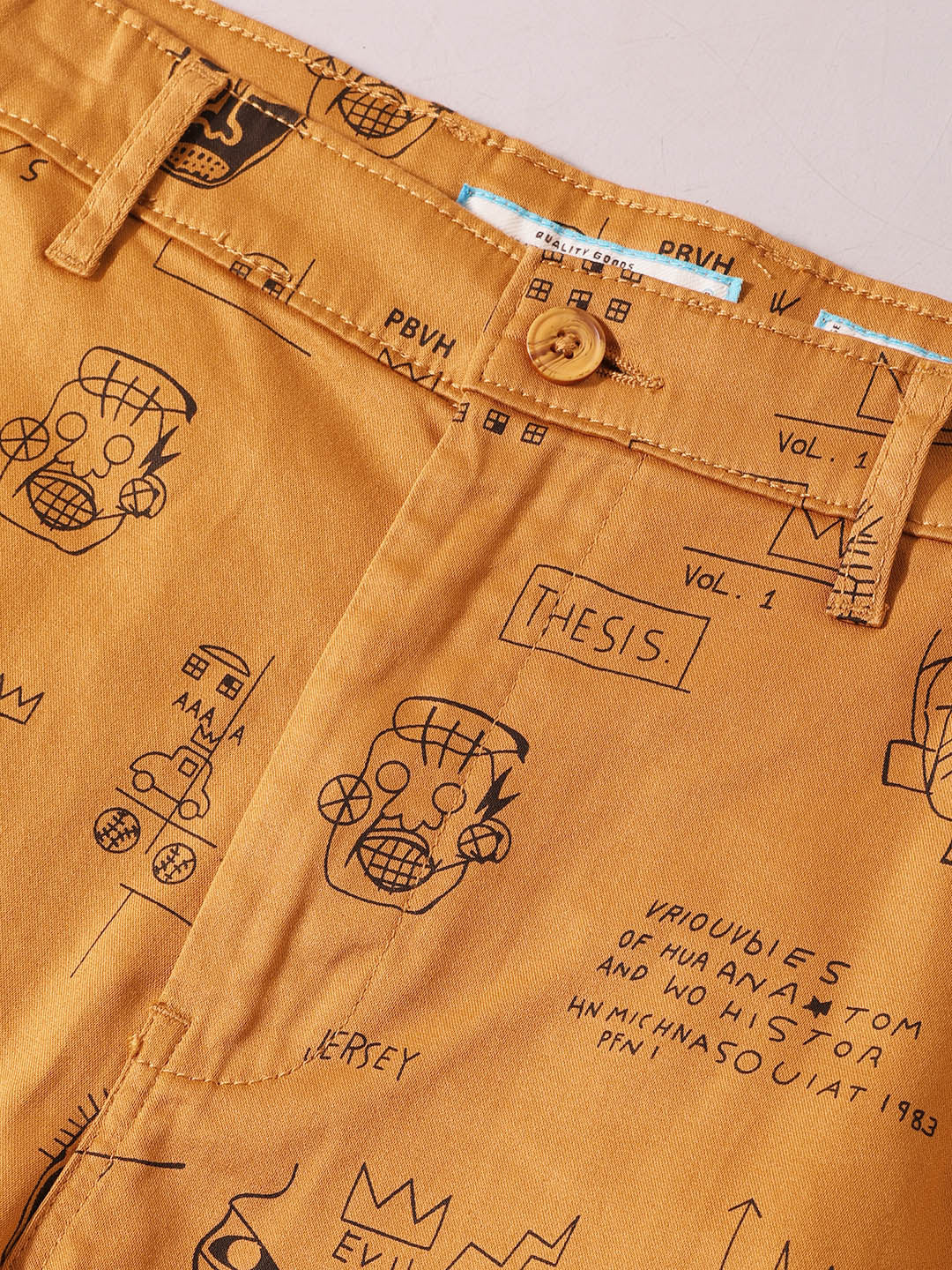 Men's Brown Slim Fit Printed Casual Shorts - Image 7