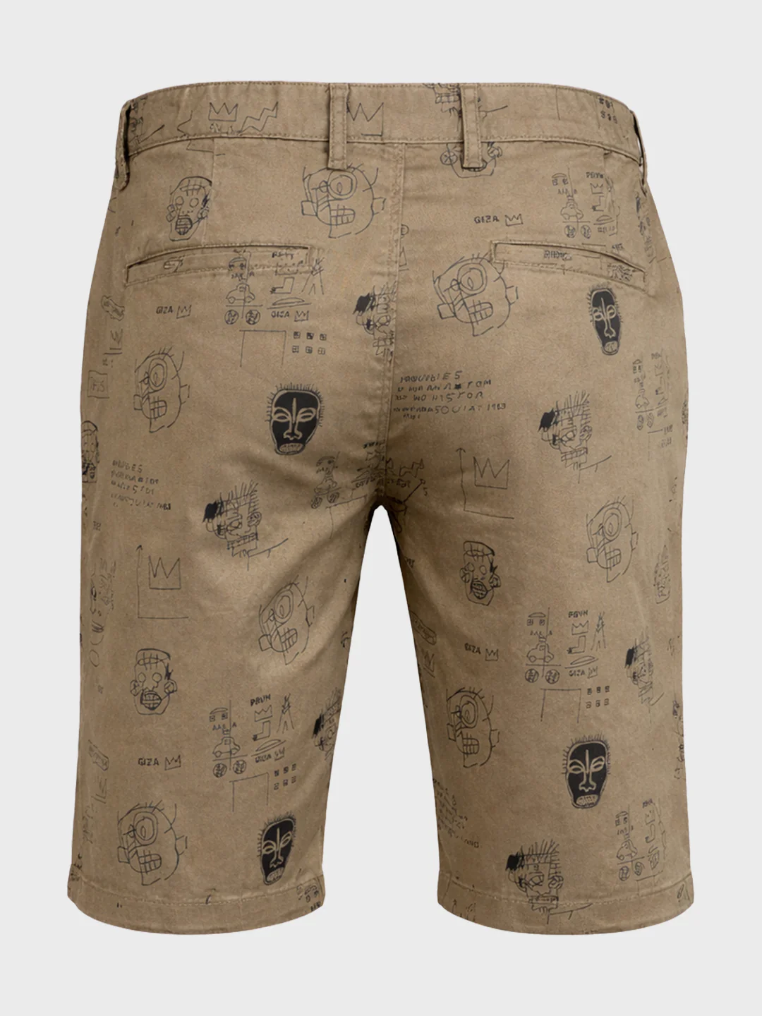 Men's Brown Slim Fit Printed Casual Shorts - Image 6
