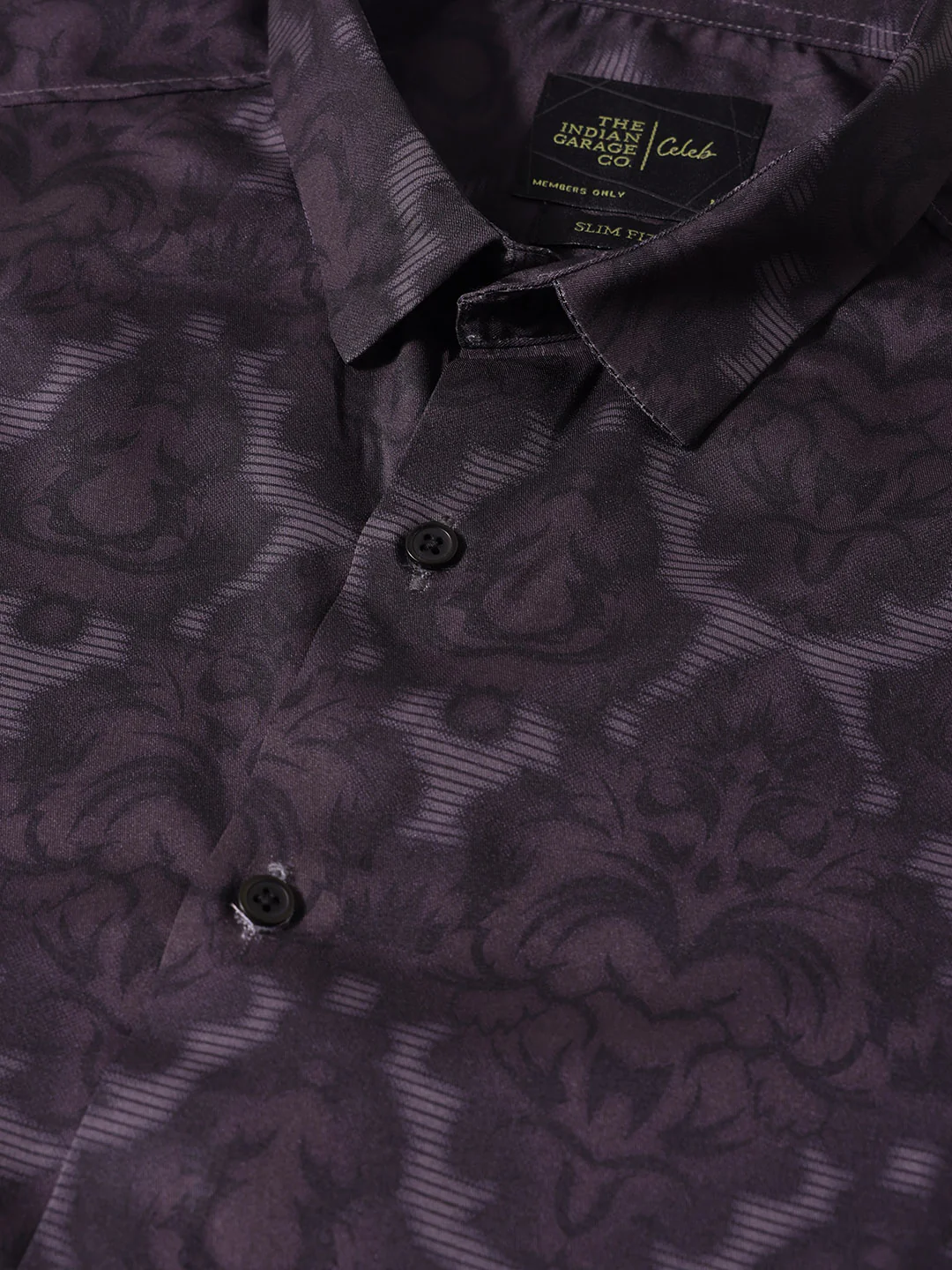 Men's Brown Slim Fit Printed Party Wear Shirt - Image 6