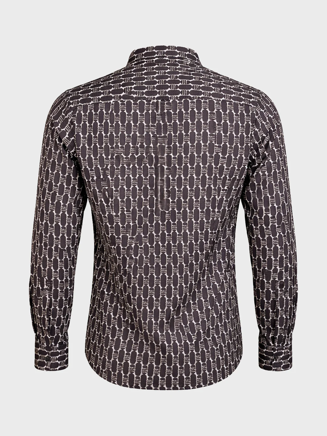 Men's Brown Slim Fit Printed Party Wear Shirt - Image 6