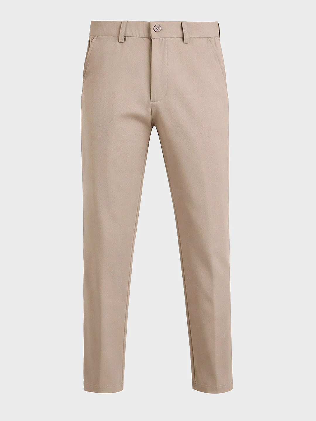 Men's Brown Slim Fit Solid Casual Chinos - Image 5
