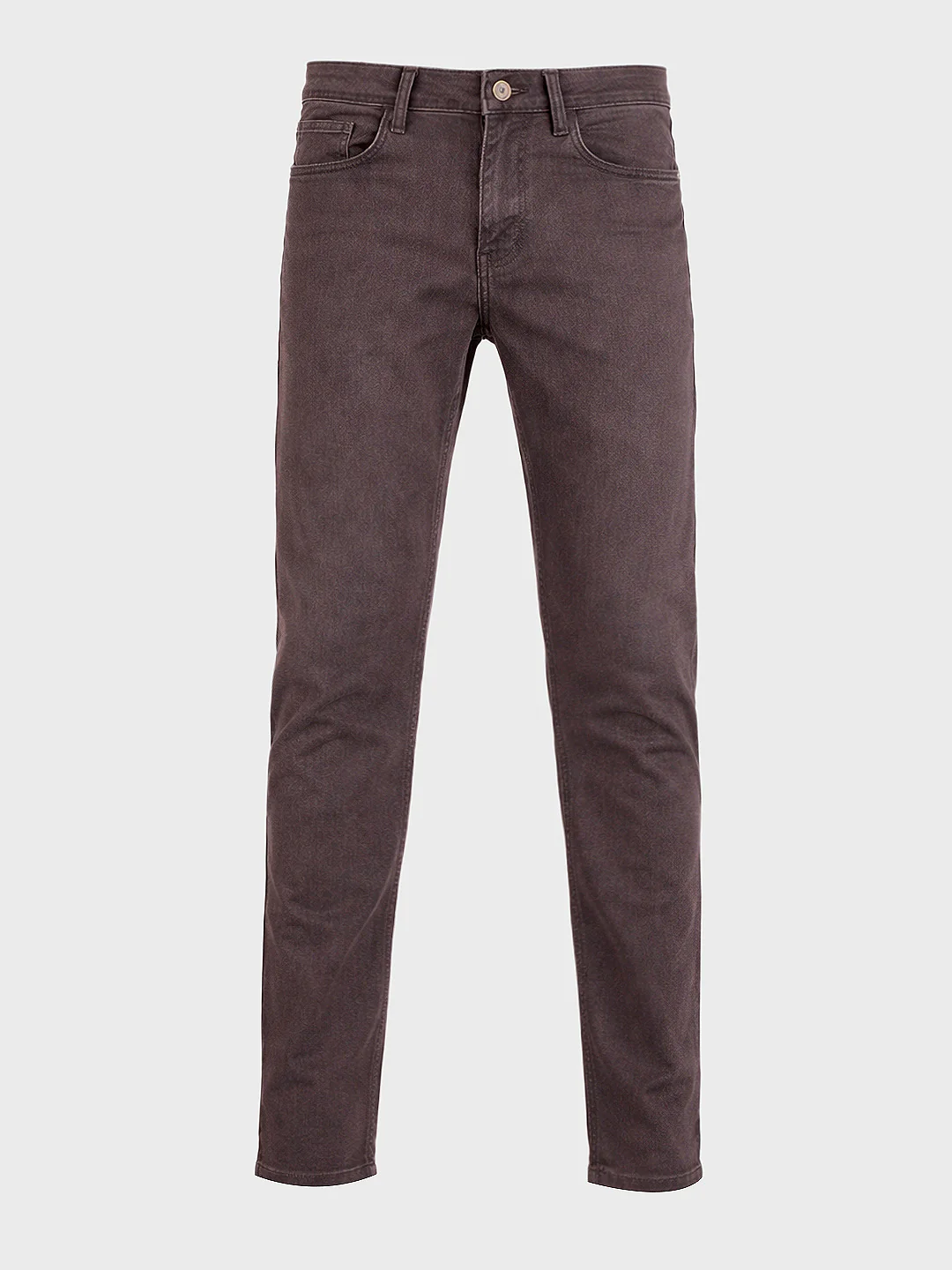 Men's Brown Slim Fit Solid Casual Jeans - Image 4