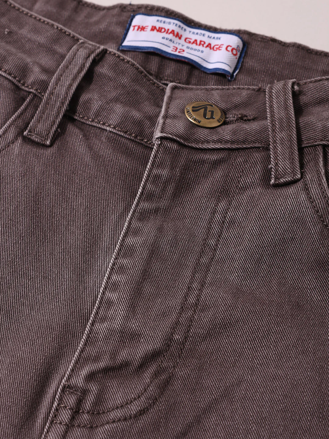 Men's Brown Slim Fit Solid Casual Jeans - Image 6