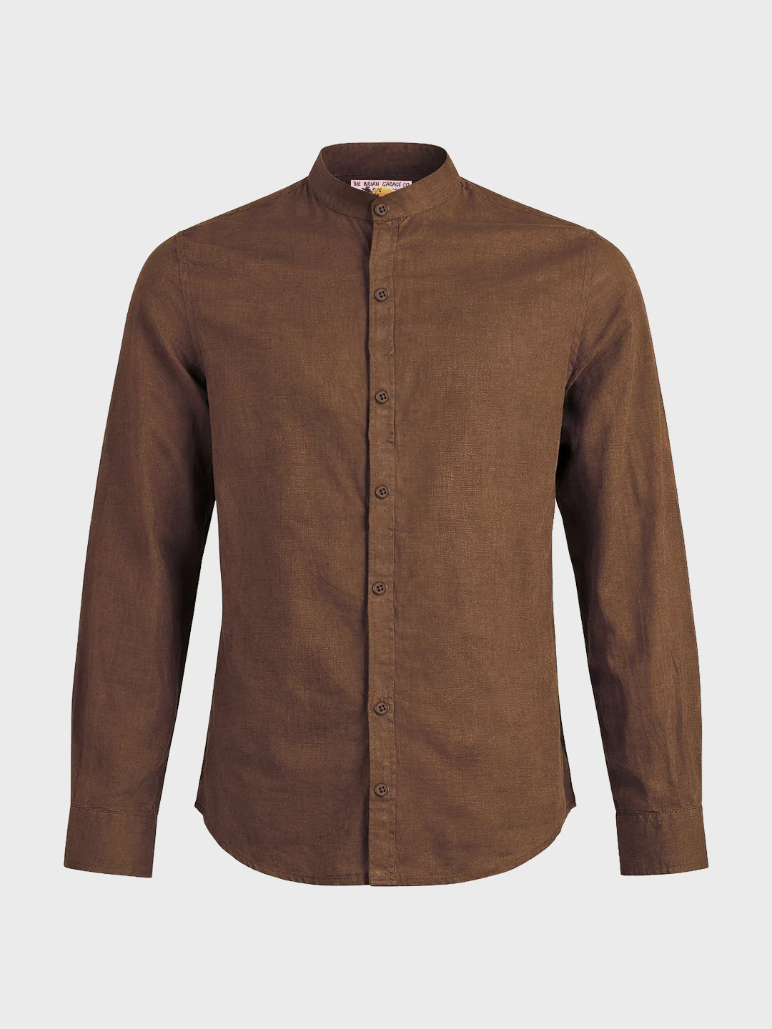 Men's Brown Slim Fit Solid Casual Shirts - Image 4