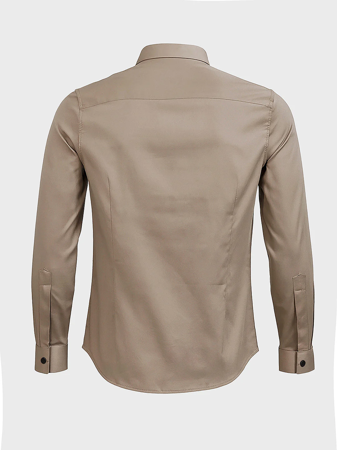 Men's Brown Slim Fit Solid Party Wear Shirt - Image 4