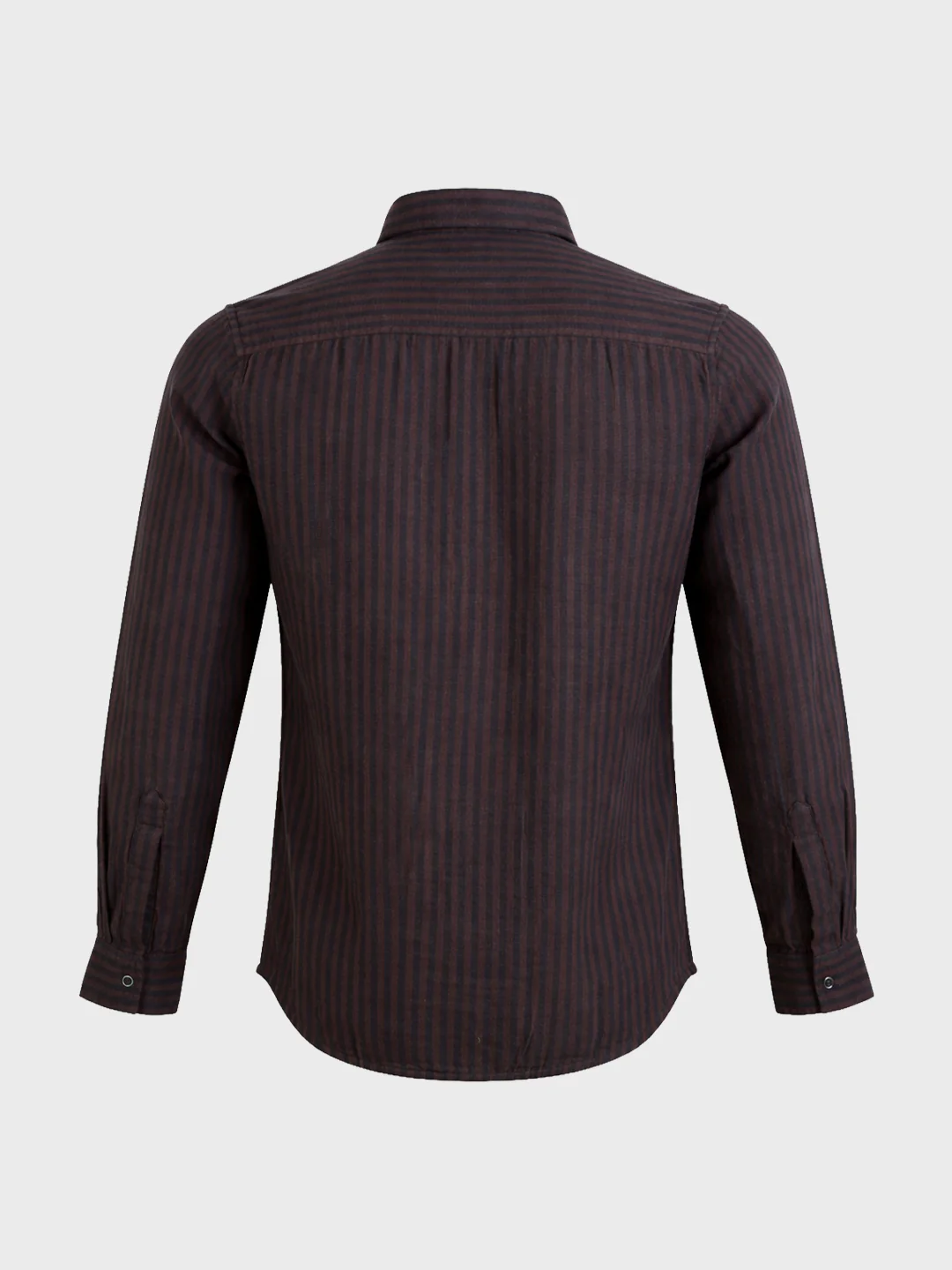 Men's Brown Slim Fit Striped Casual Shirt - Image 7