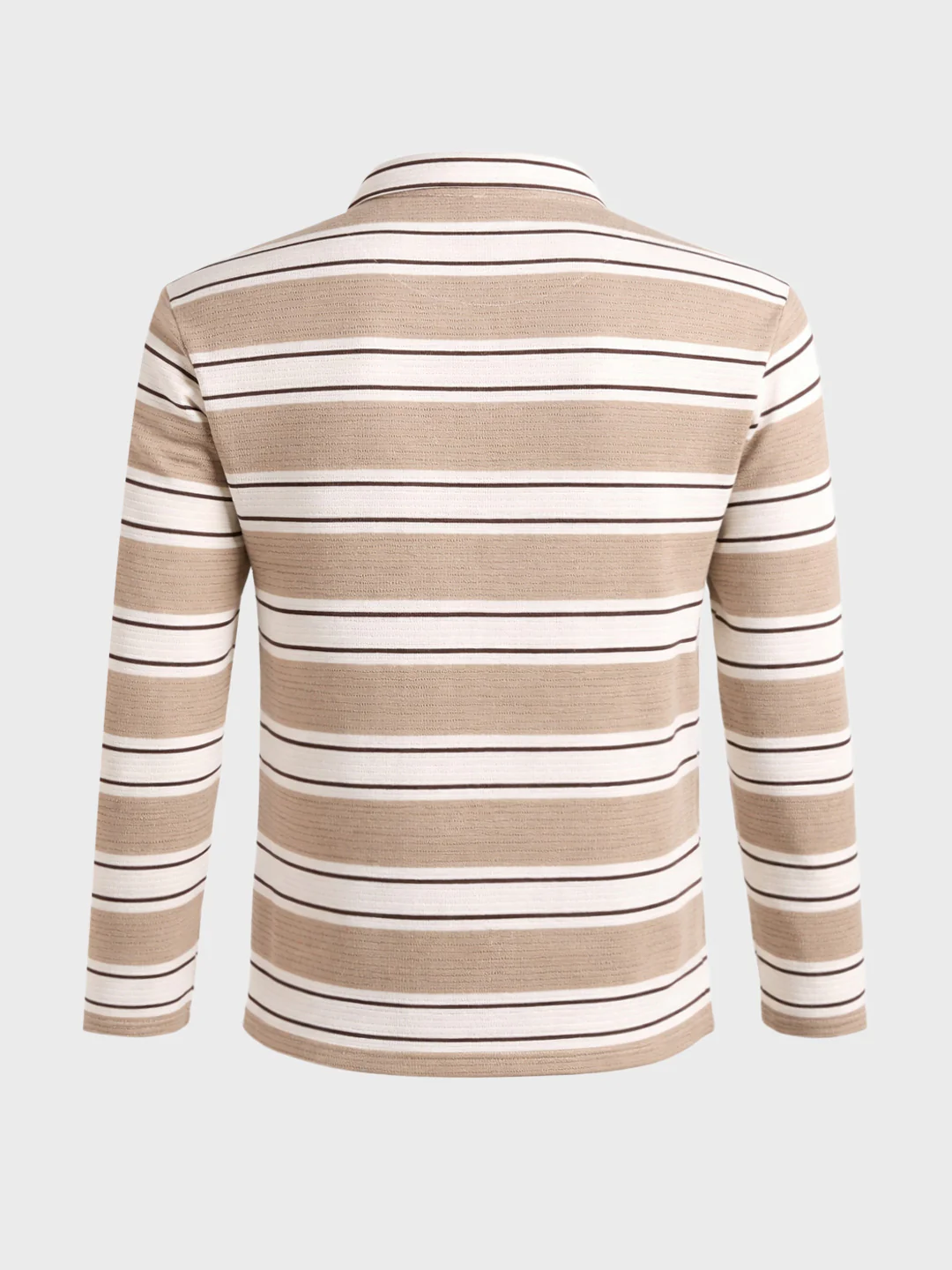 Men's Brown Slim Fit Striped Casual T-Shirt - Image 7