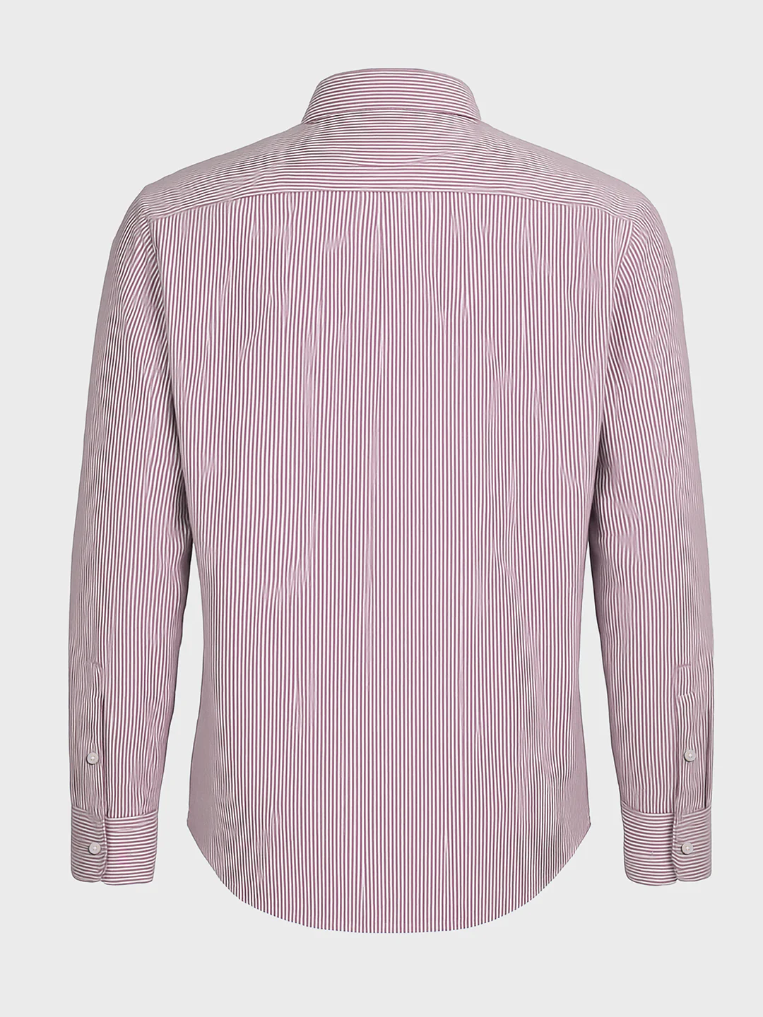 Men's Brown Slim Fit Striped Formal Shirt - Image 4