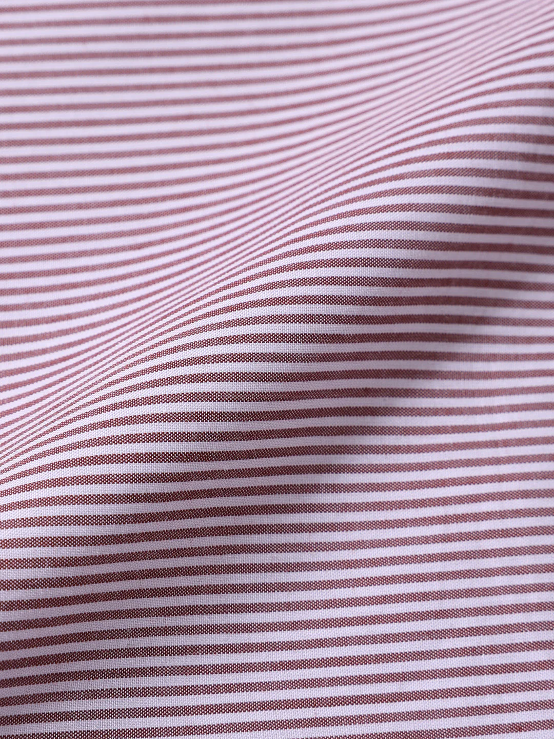 Men's Brown Slim Fit Striped Formal Shirt - Image 6