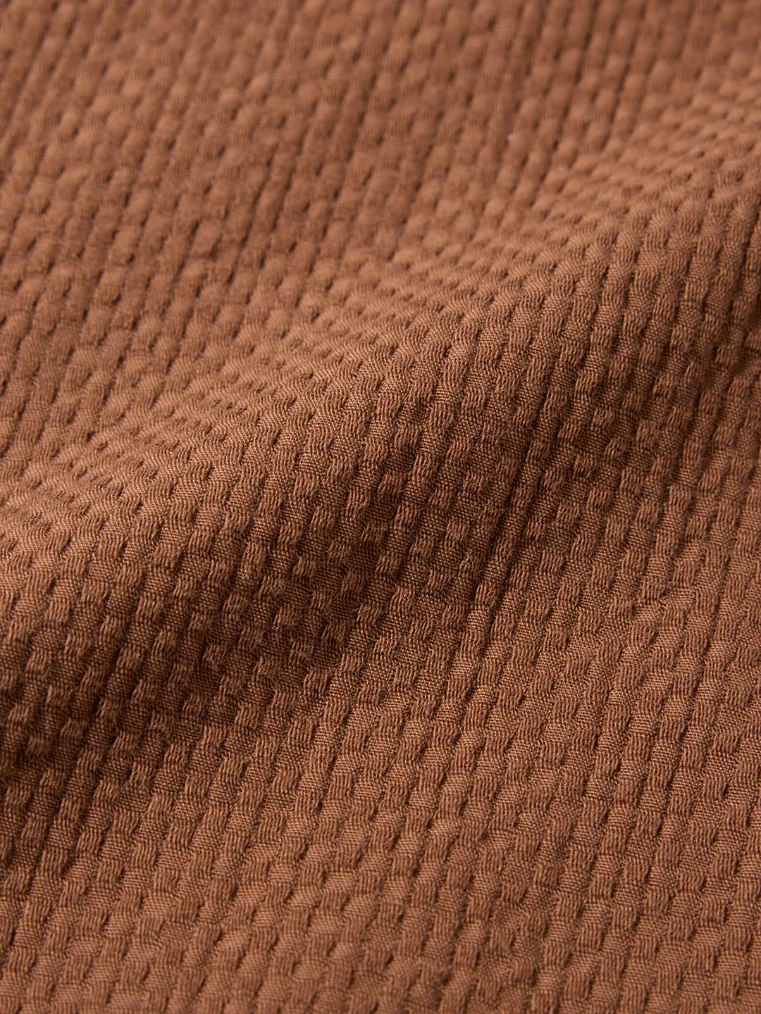 Men's Brown Slim Fit Textured Casual Shirt - Image 3