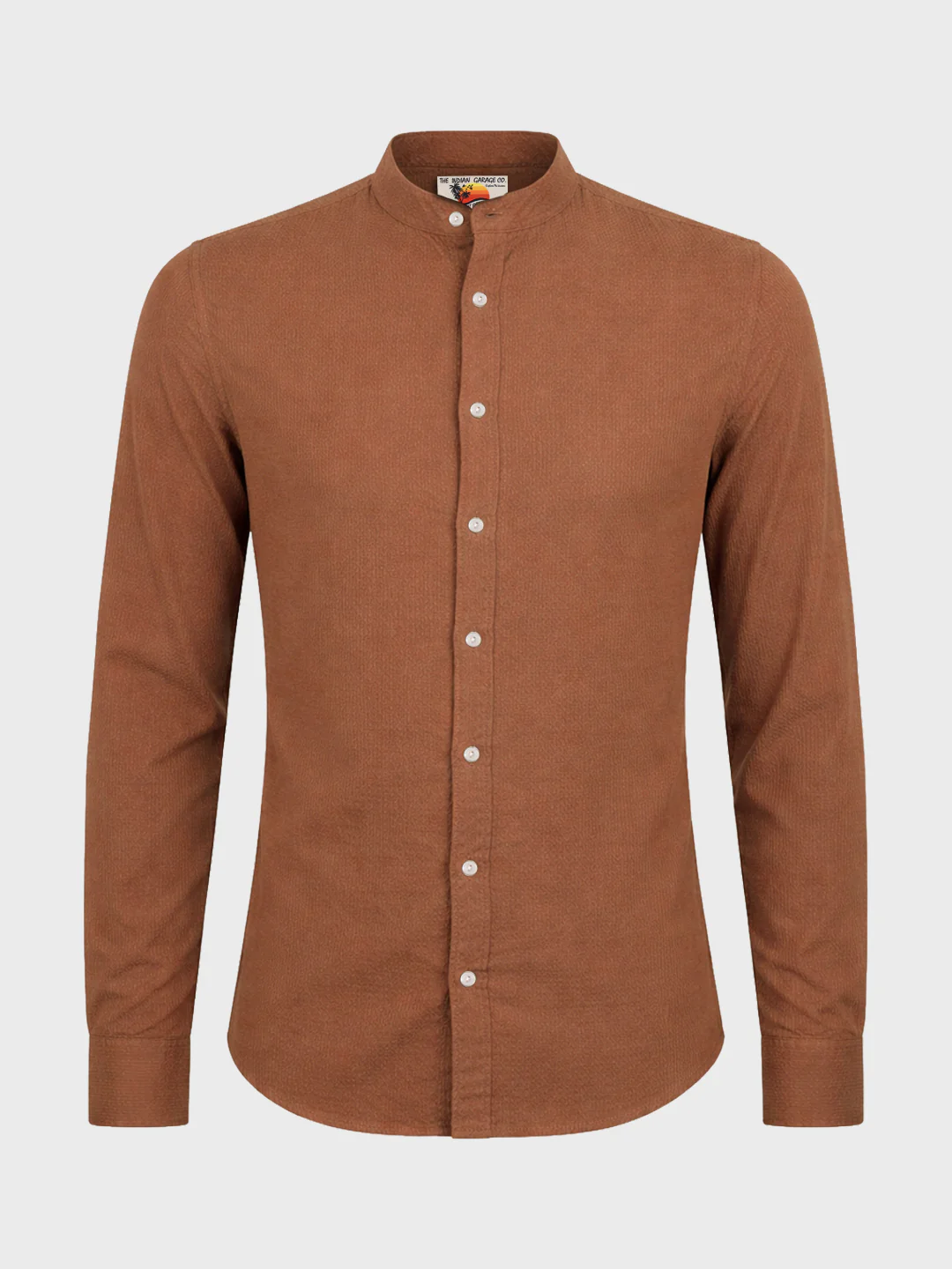 Men's Brown Slim Fit Textured Casual Shirt - Image 5