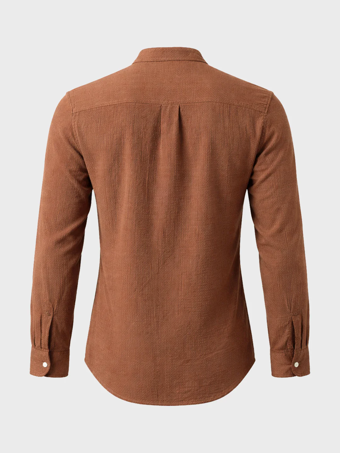 Men's Brown Slim Fit Textured Casual Shirt - Image 6