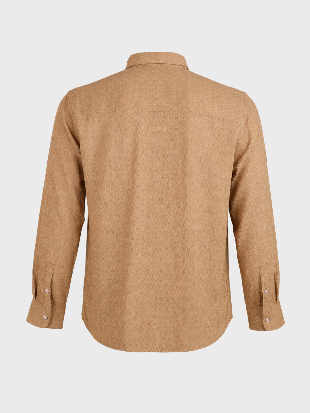Men's Brown Slim Fit Textured Casual Shirt - Image 7