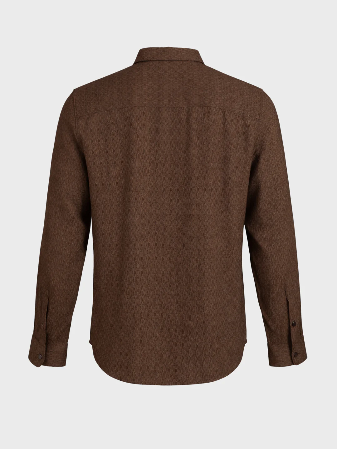 Men's Brown Slim Fit Textured Casual Shirt - Image 7