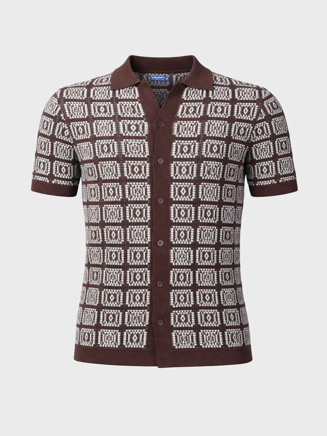 Men's Brown Slim Fit Textured Casual Shirt - Image 6