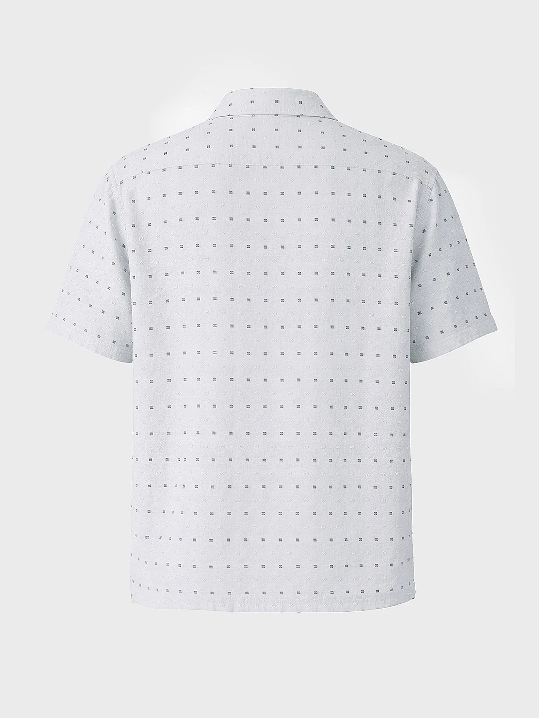 Men's Grey Relaxed Fit Resort Wear Textured Shirt - Image 5