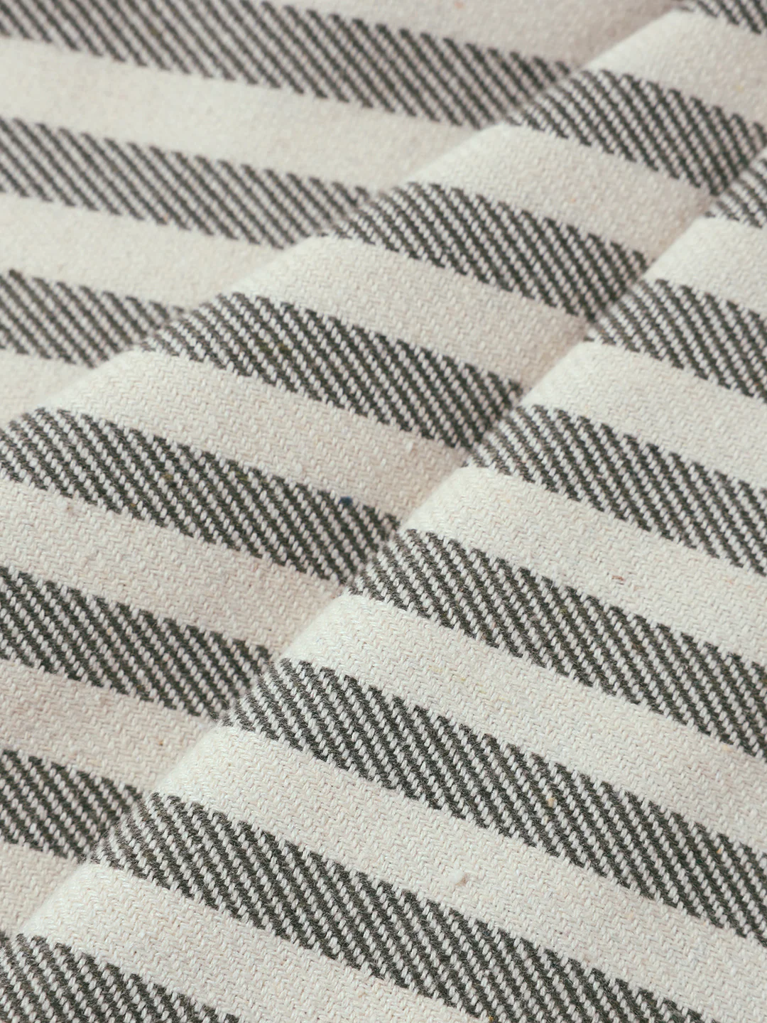 Men's Cream Loose Fit Vertical Stripes Casual Trousers - Image 7
