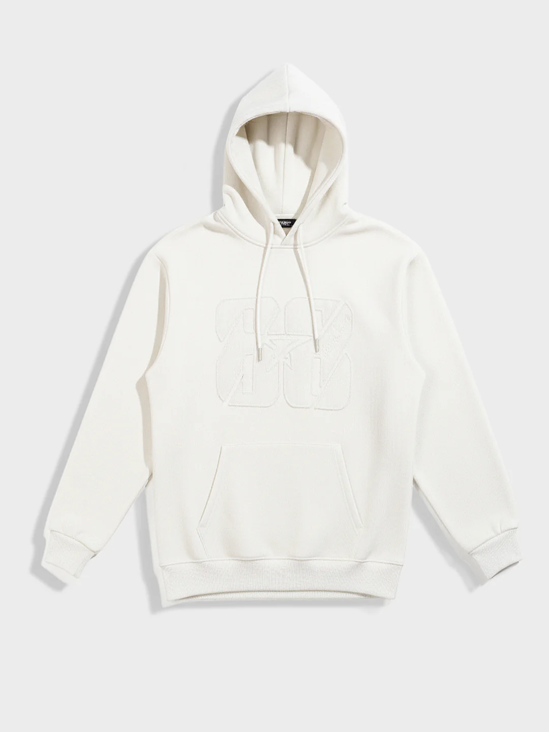 Men's Cream Oversized Fit Embroided Casual Sweatshirt - Image 3