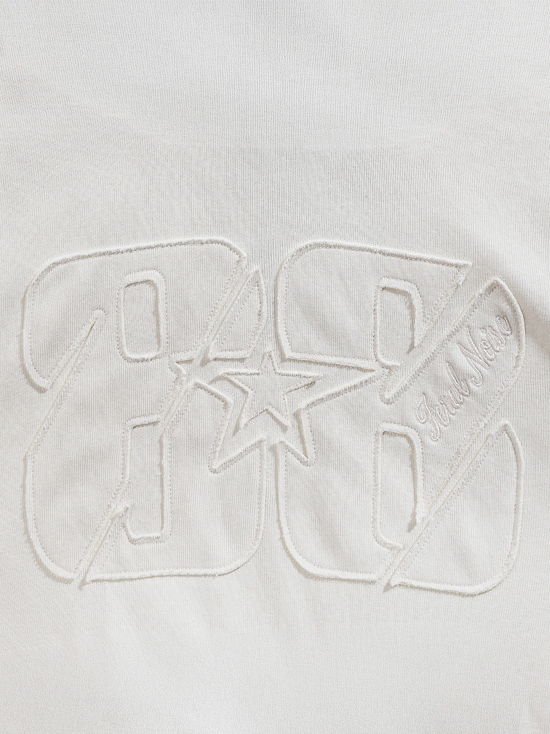 Men's Cream Oversized Fit Embroided Casual Sweatshirt - Image 5