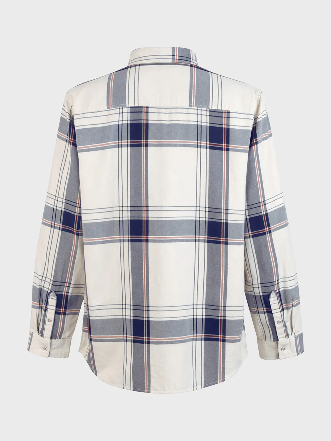 Men's Cream Regular Fit Checkered Casual Shirt - Image 5