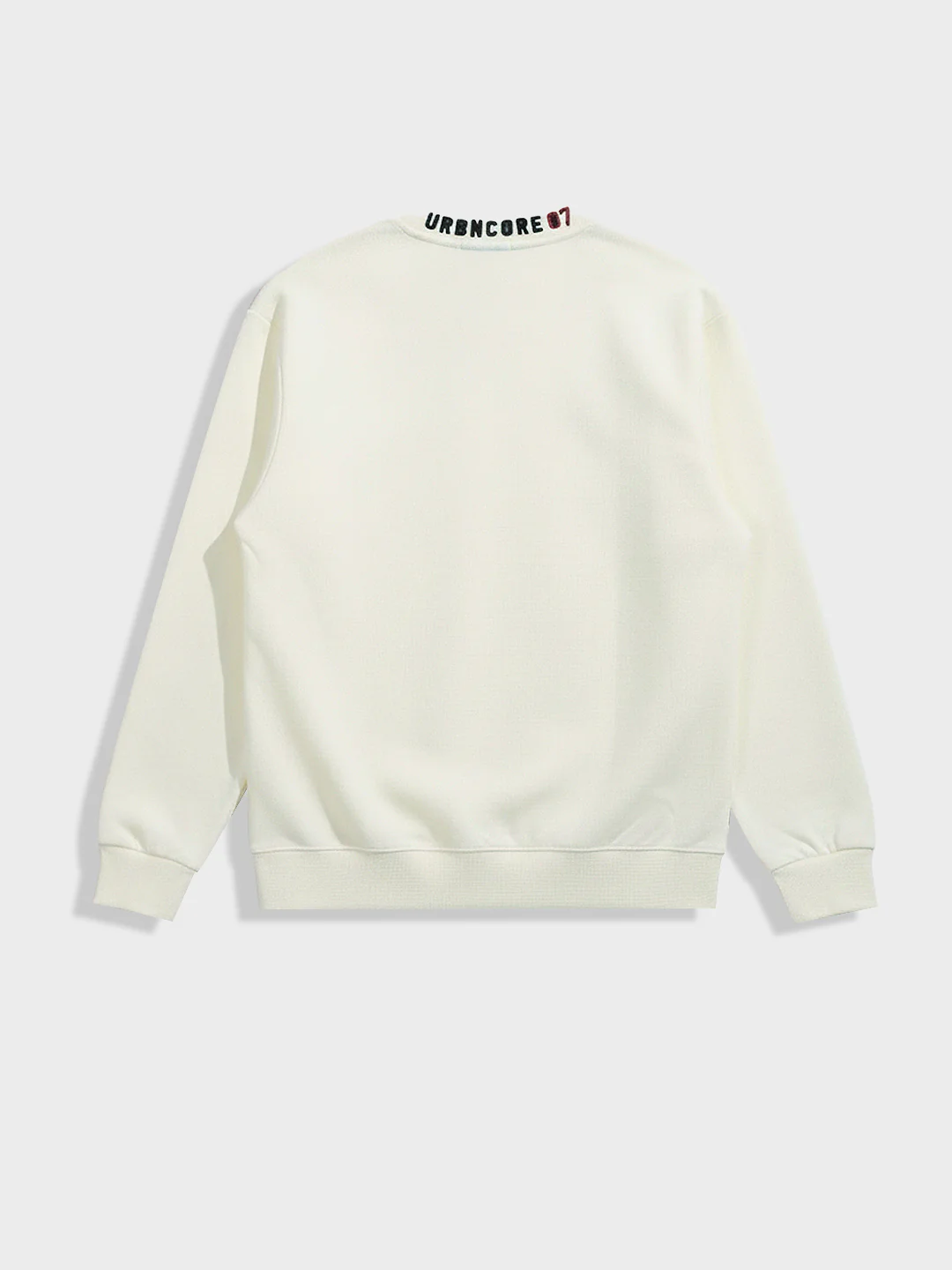 Men's Cream Relaxed Fit Embroided Casual Sweatshirt - Image 4