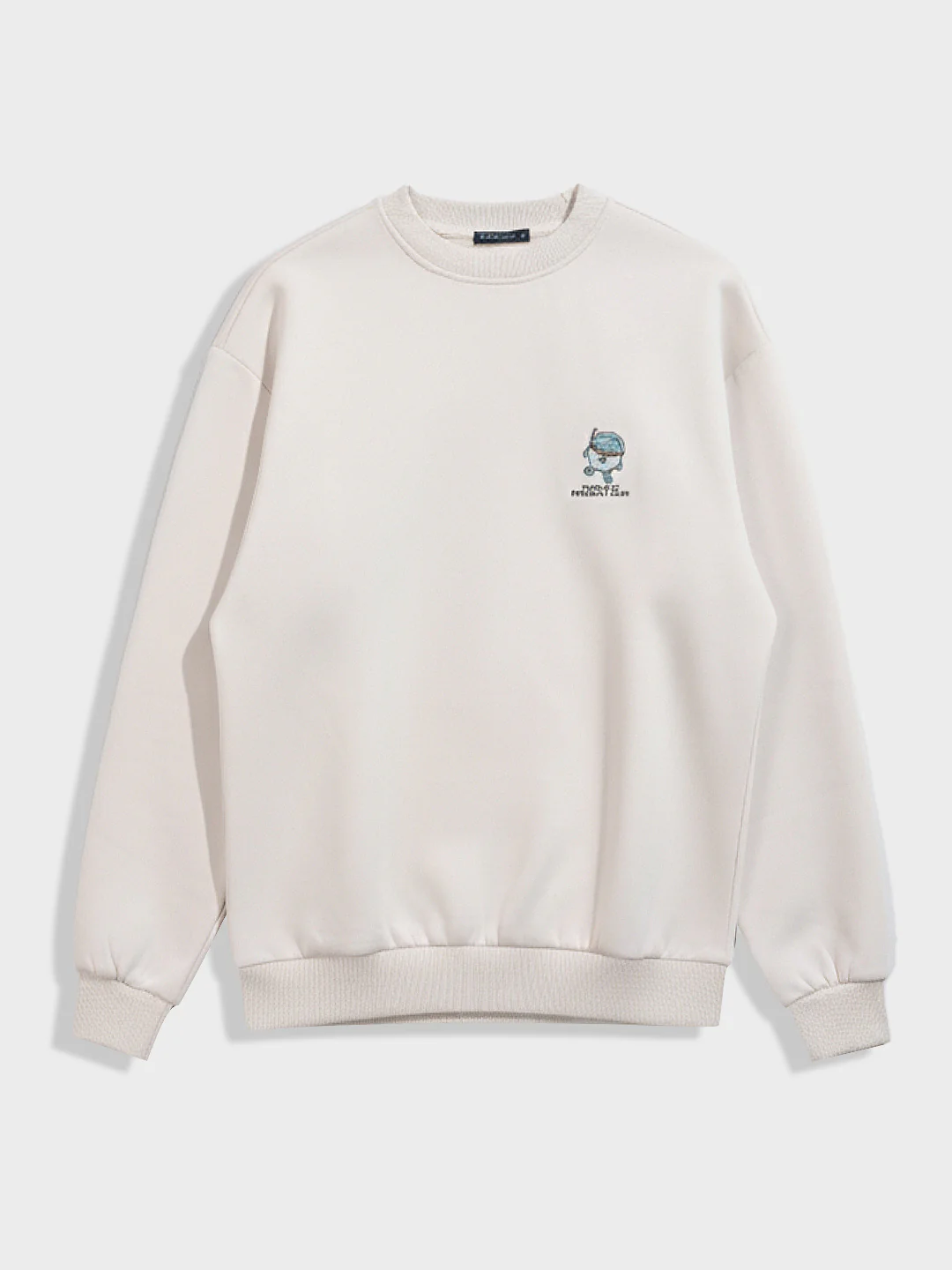 Men's Cream Relaxed Fit Graphic Printed Casual Sweatshirt - Image 3