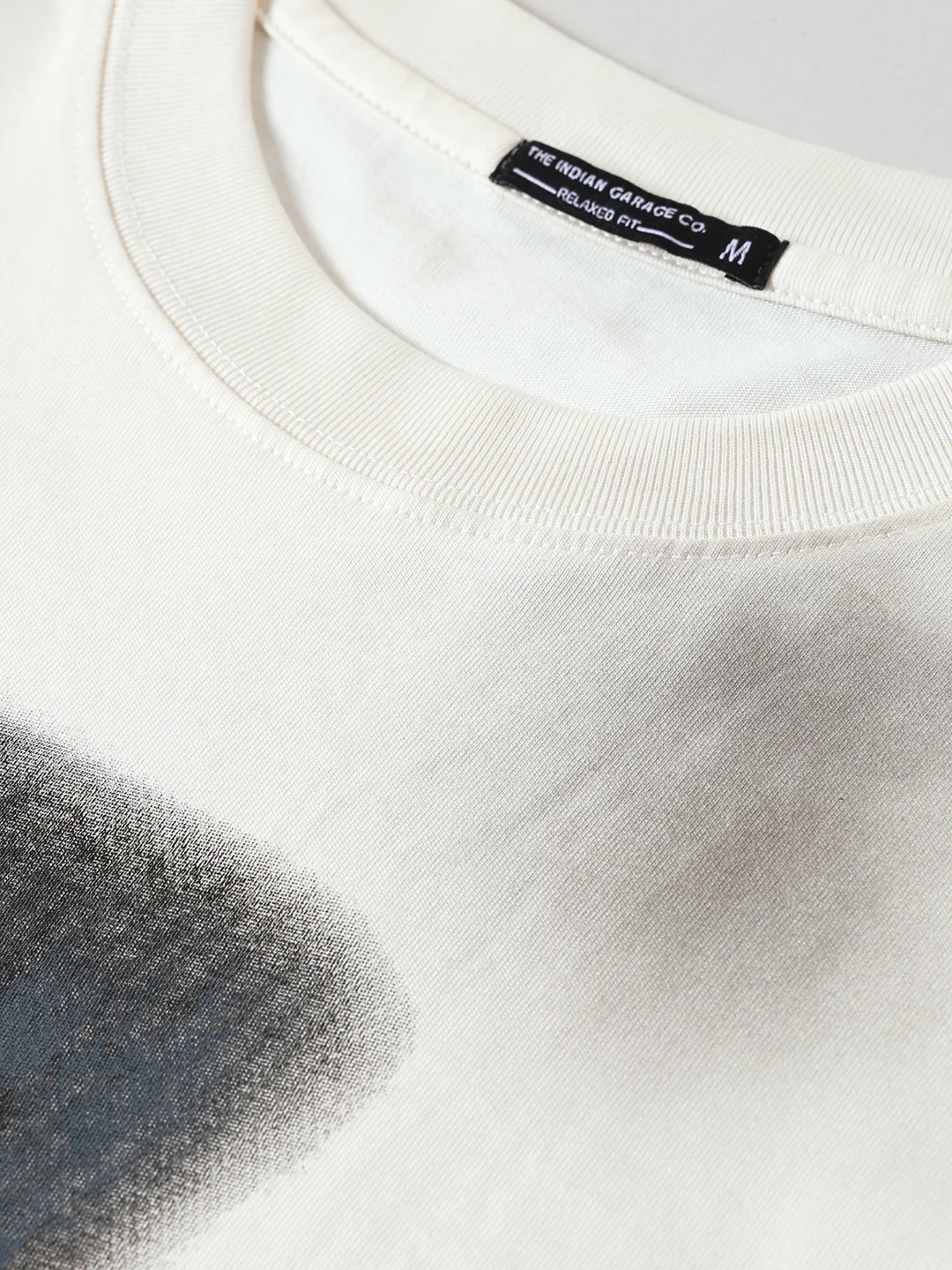 Men's Cream Relaxed Fit Graphic Printed 240 GSM Street Wear T-Shirt - Image 4
