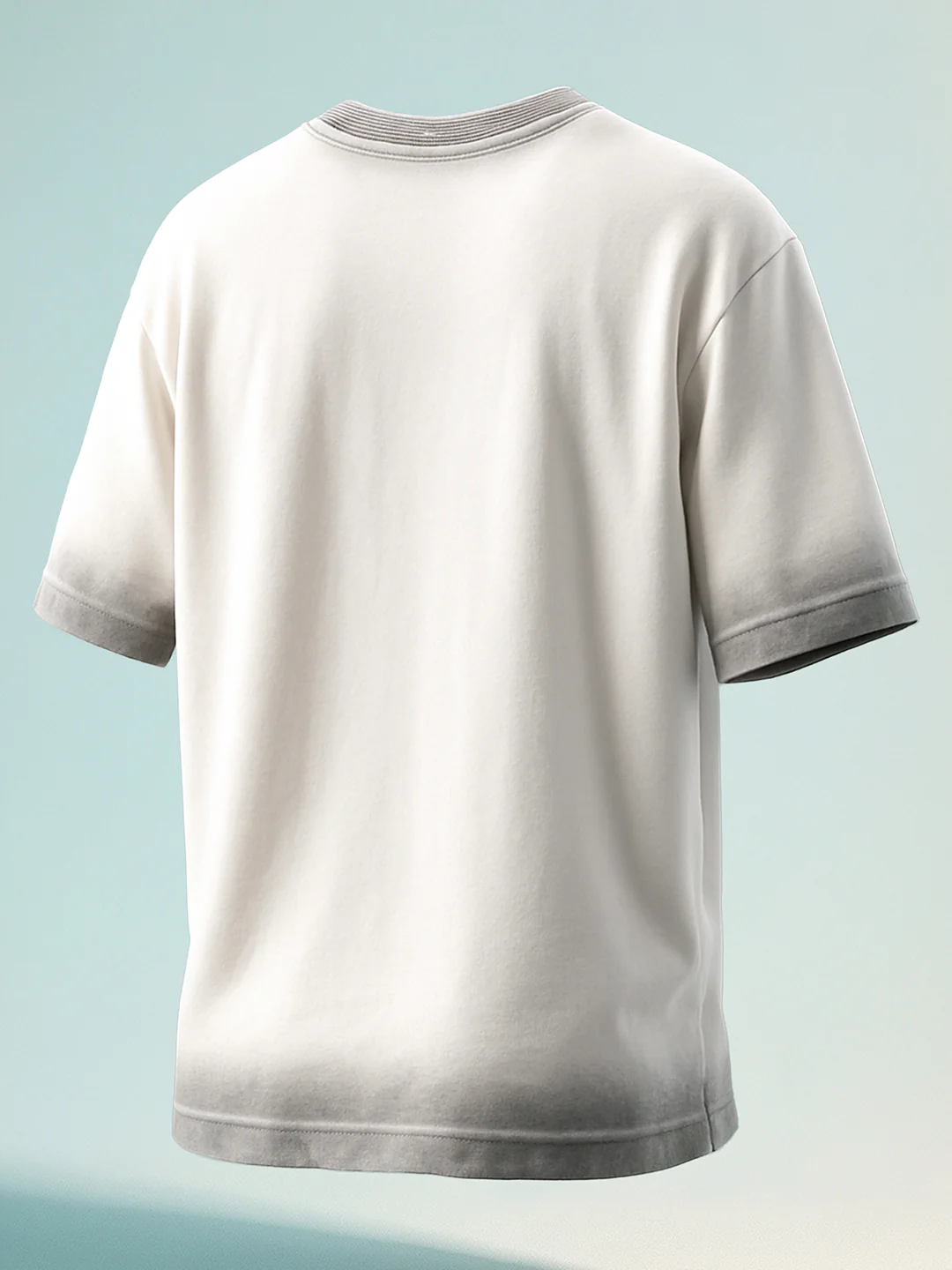 Men's Cream Relaxed Fit Graphic Printed 240 GSM Street Wear T-Shirt - Image 2
