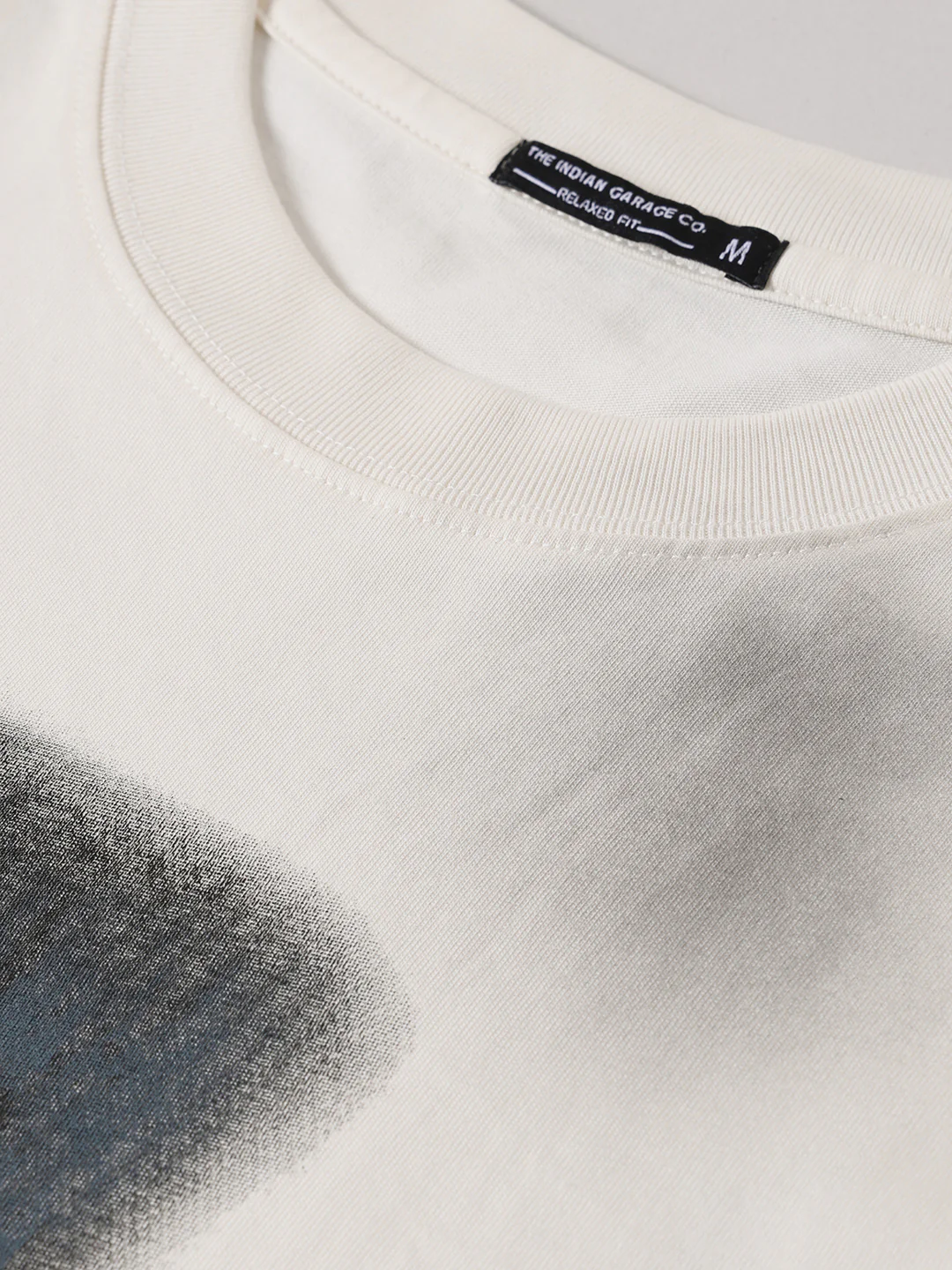 Men's Cream Relaxed Fit Graphic Printed 240 GSM Street Wear T-Shirt - Image 4