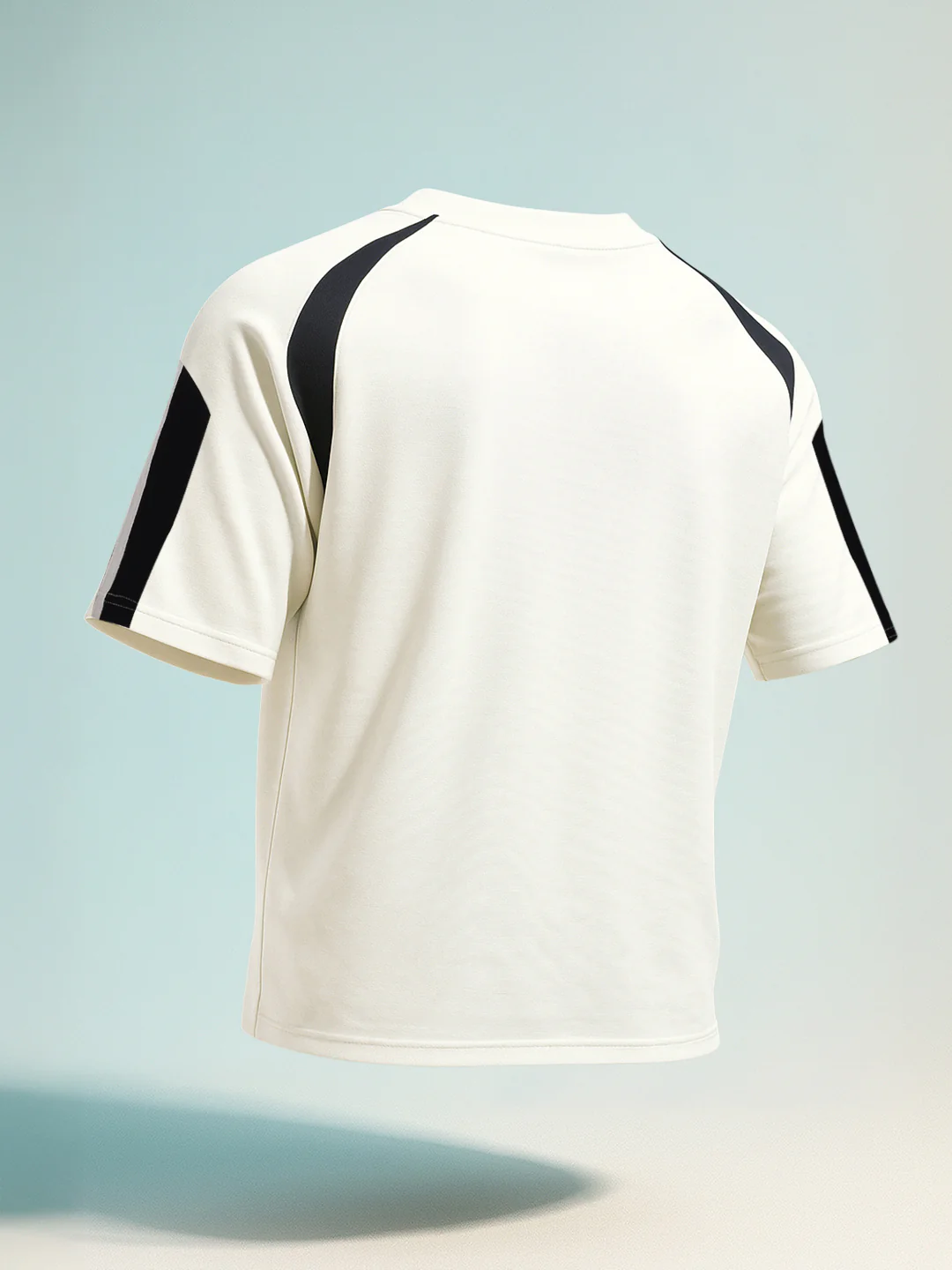 Men's Cream Relaxed Fit Graphic Printed 240 GSM Street Wear T-Shirt - Image 2