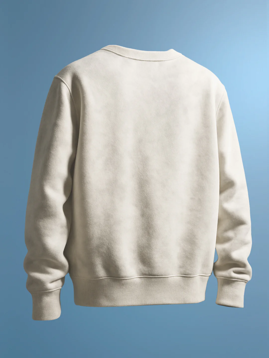 Men's Cream Relaxed Fit Printed Casual Sweatshirt - Image 2