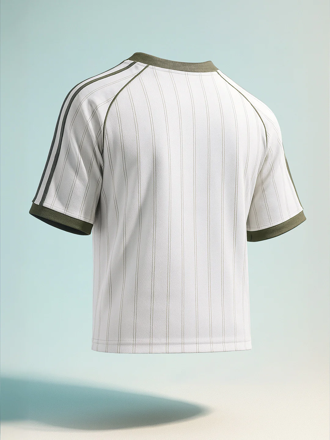 Men's Cream Relaxed Fit Printed 240 GSM Sport Wear T-Shirt - Image 2