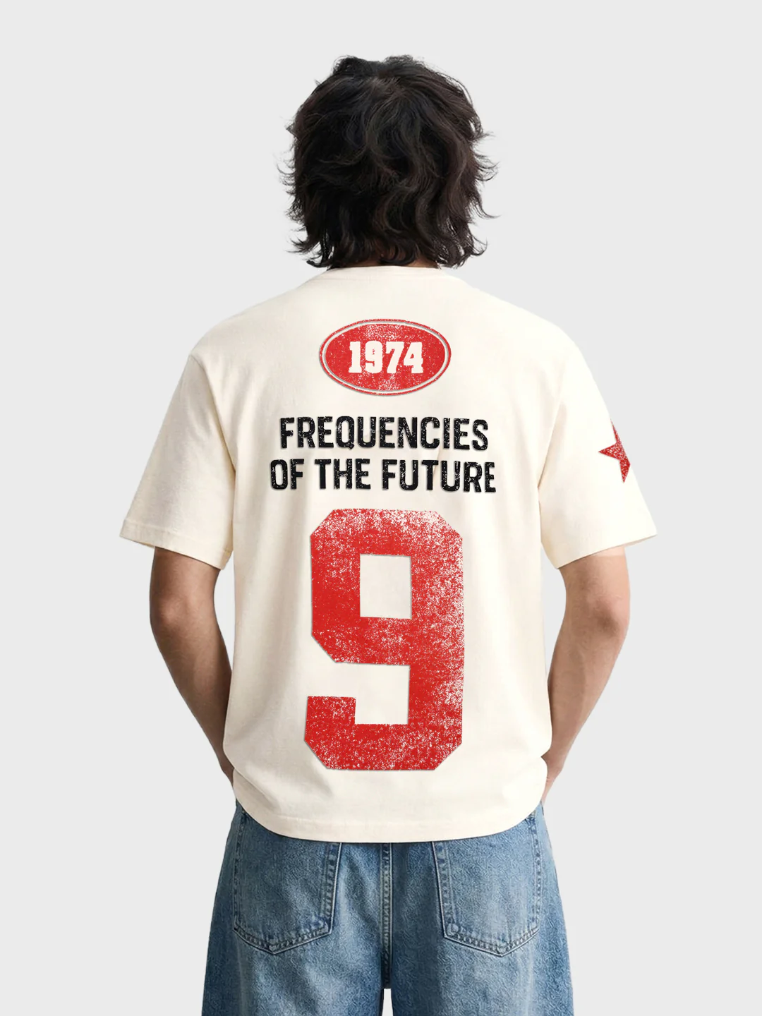 Men's Cream Relaxed Fit Solid Casual T-Shirt - Image 3