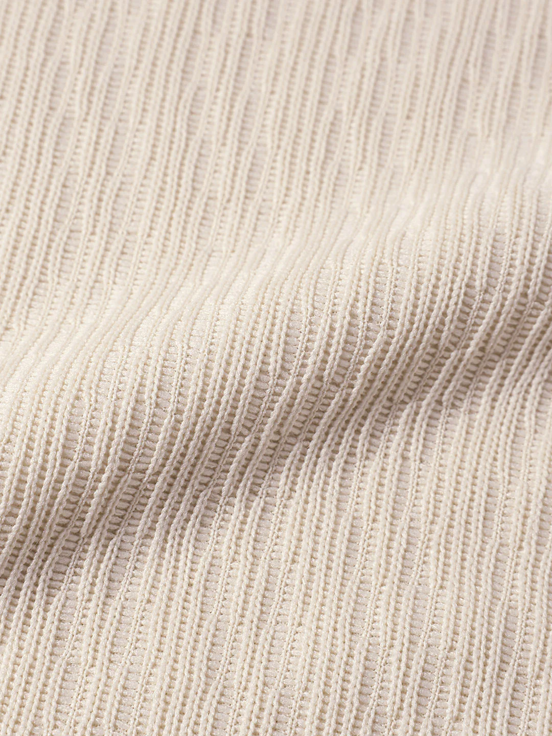 Men's Cream Relaxed Fit Textured Casual T-Shirts - Image 7