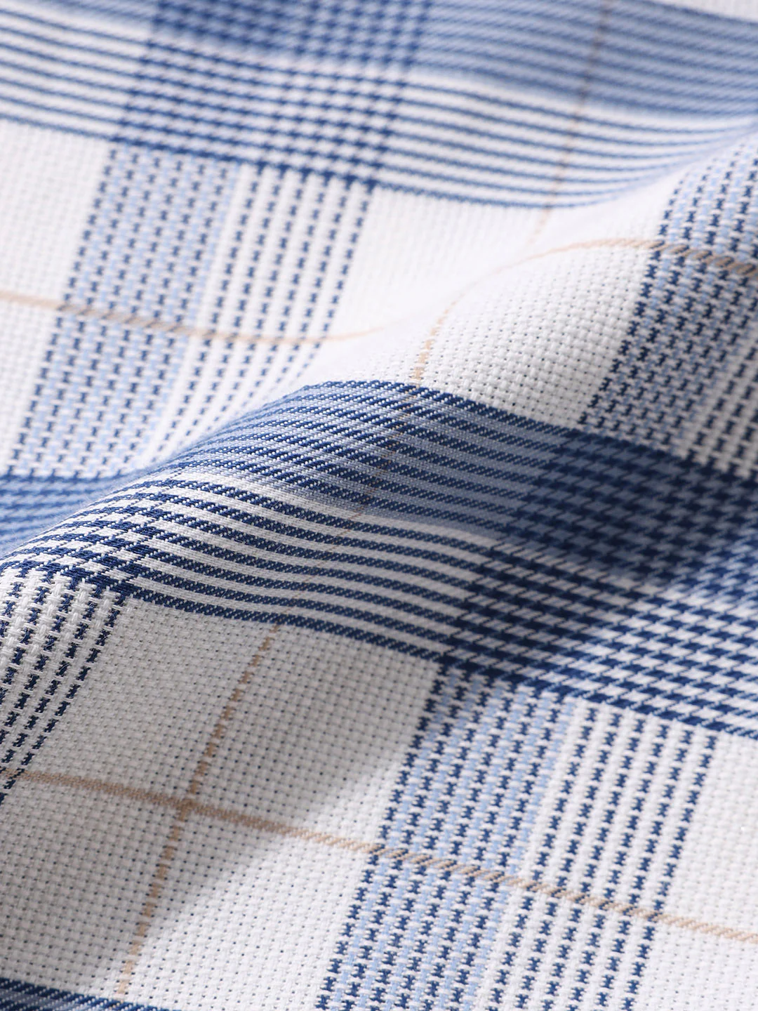 Men's Cream Slim Fit Checked Casual Shirt - Image 6