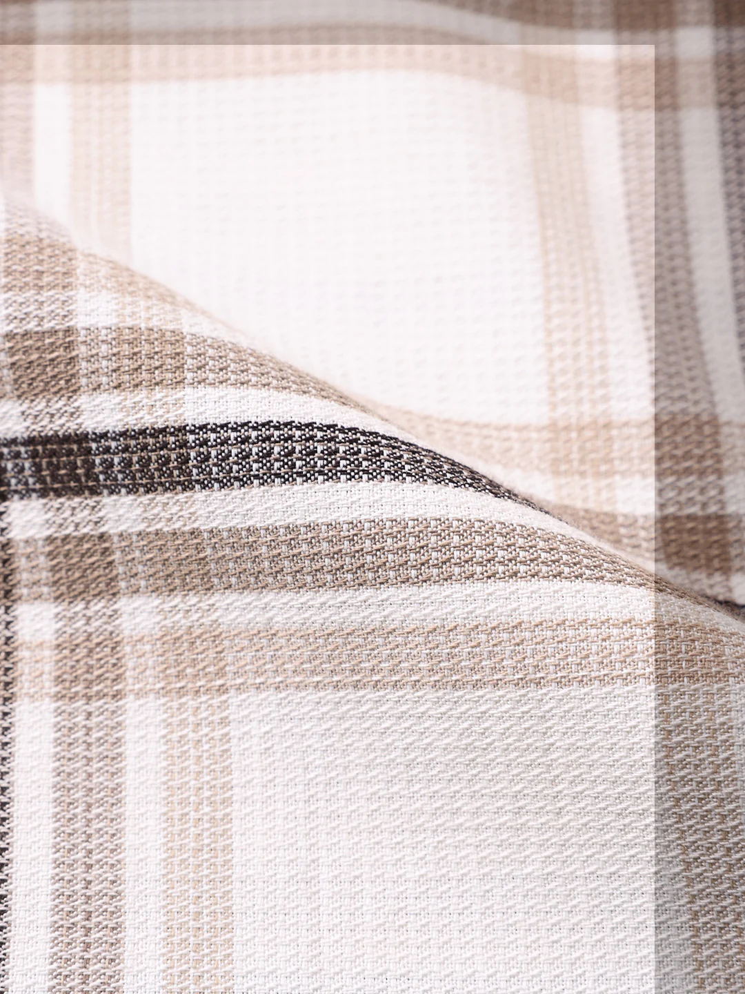 Men's Cream Slim Fit Checked Casual Shirt - Image 6