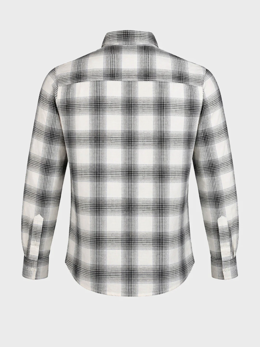 Men's Cream Slim Fit Checkered Casual Shirt - Image 7