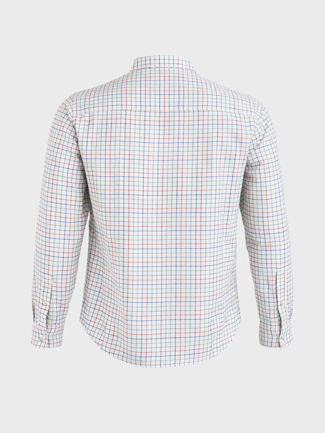 Men's Cream Slim Fit Checkered Casual Shirt - Image 6
