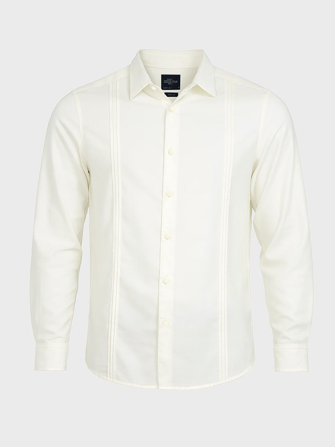 Men's Cream Slim Fit Party Wear Solid Shirt - Image 4