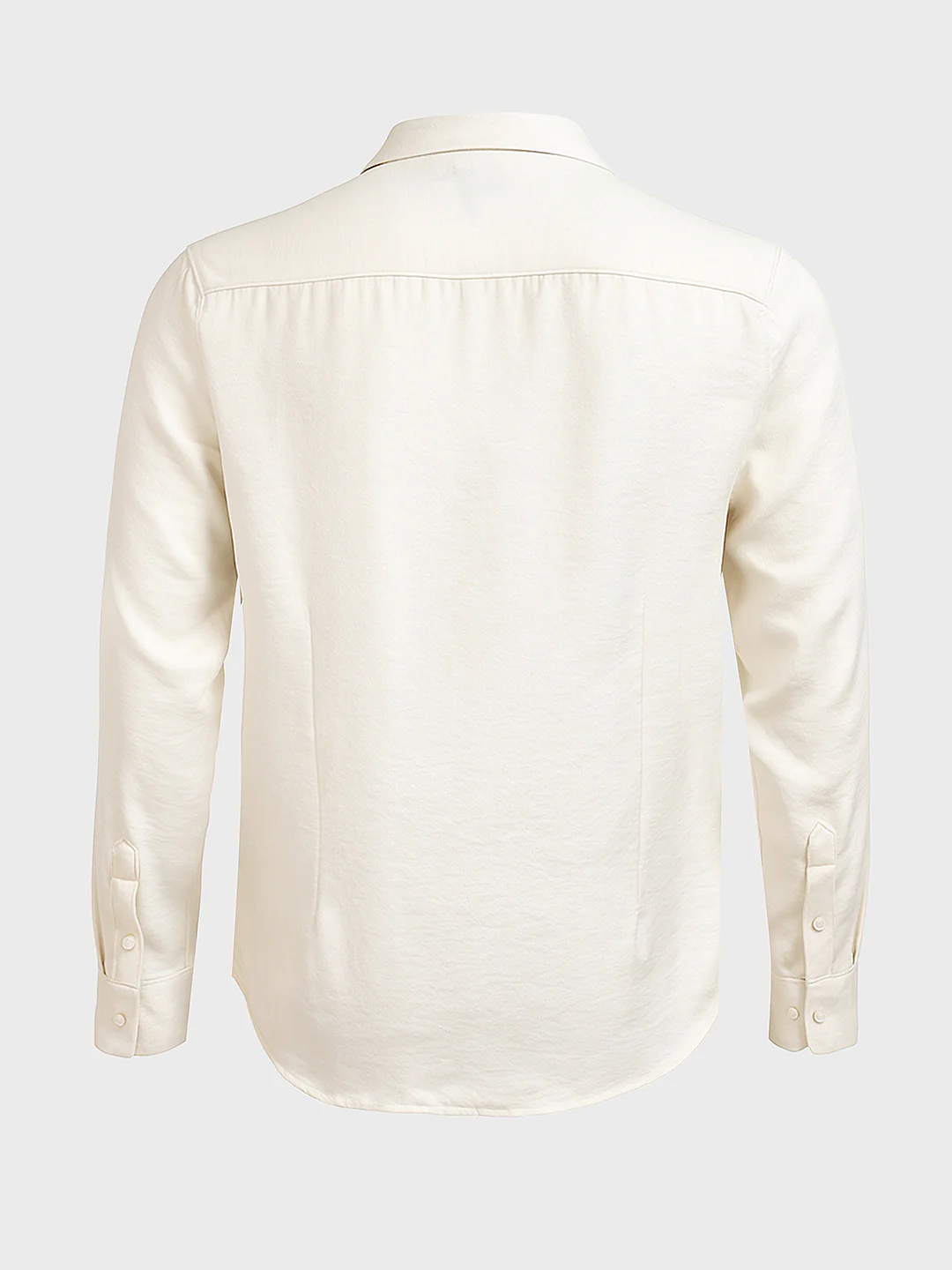 Men's Cream Slim Fit Party Wear Solid Shirt - Image 4