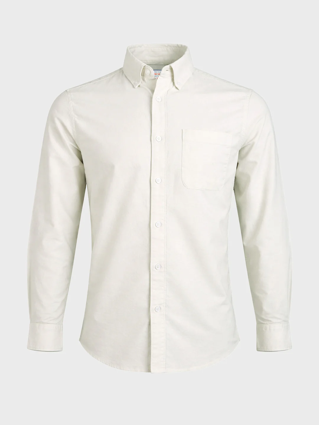 Men's Cream Slim Fit Solid Casual Shirt - Image 5