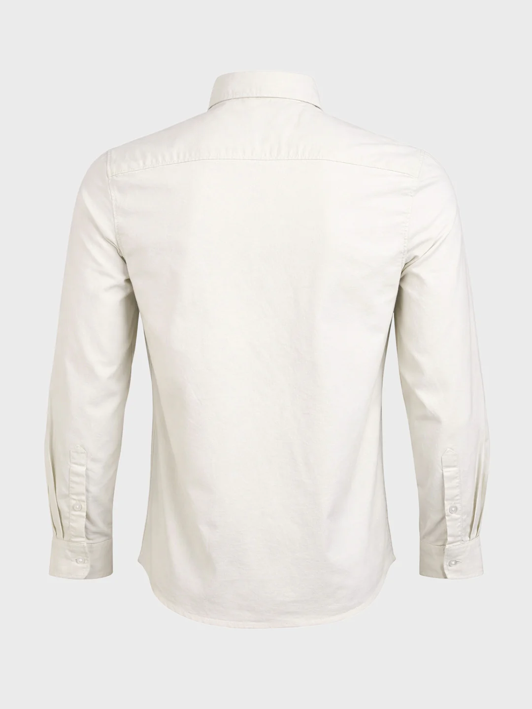 Men's Cream Slim Fit Solid Casual Shirt - Image 6