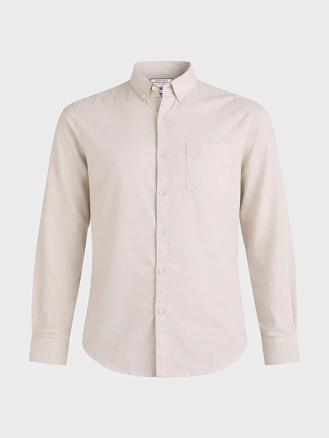 Men's Cream Slim Fit Solid Casual Shirt - Image 5