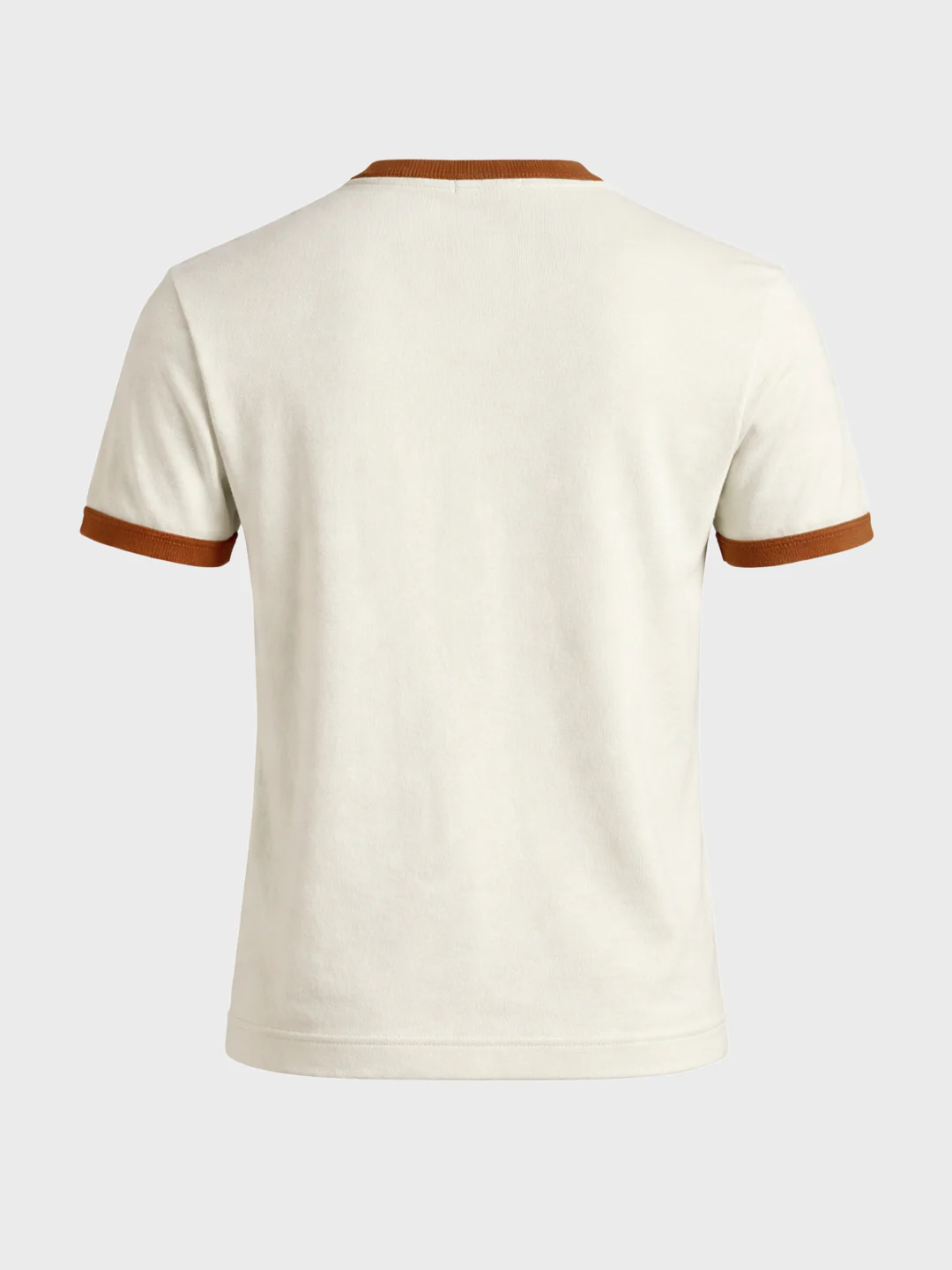 Men's Cream Slim Fit Solid Casual T-Shirt - Image 7