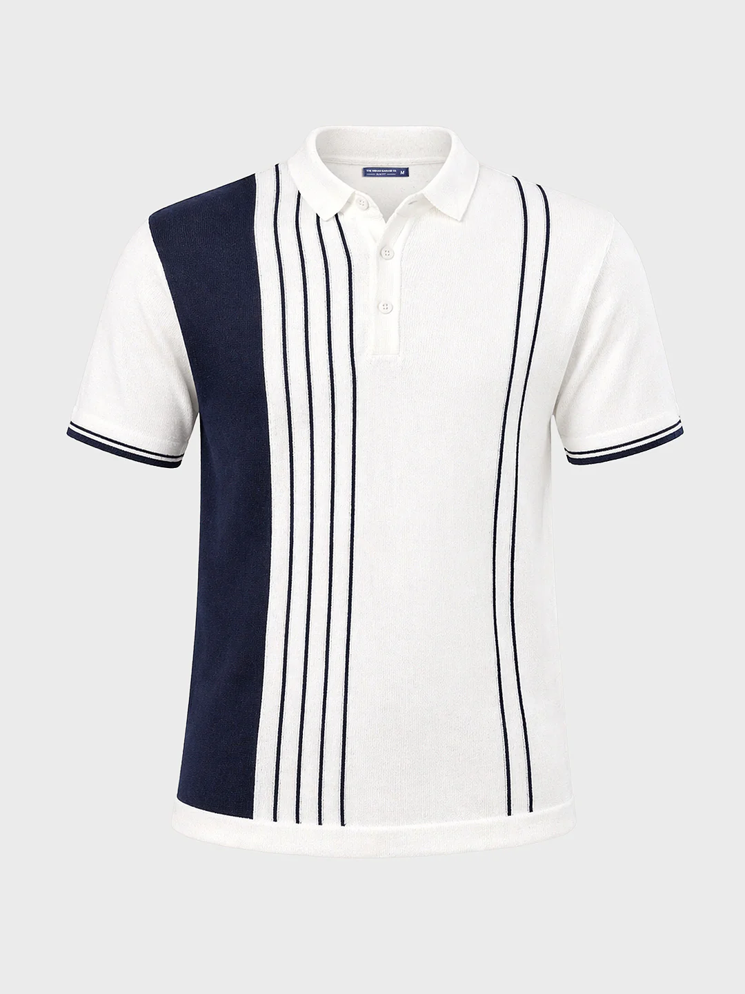 Men's Cream Slim Fit Striped Casual T-Shirt - Image 5