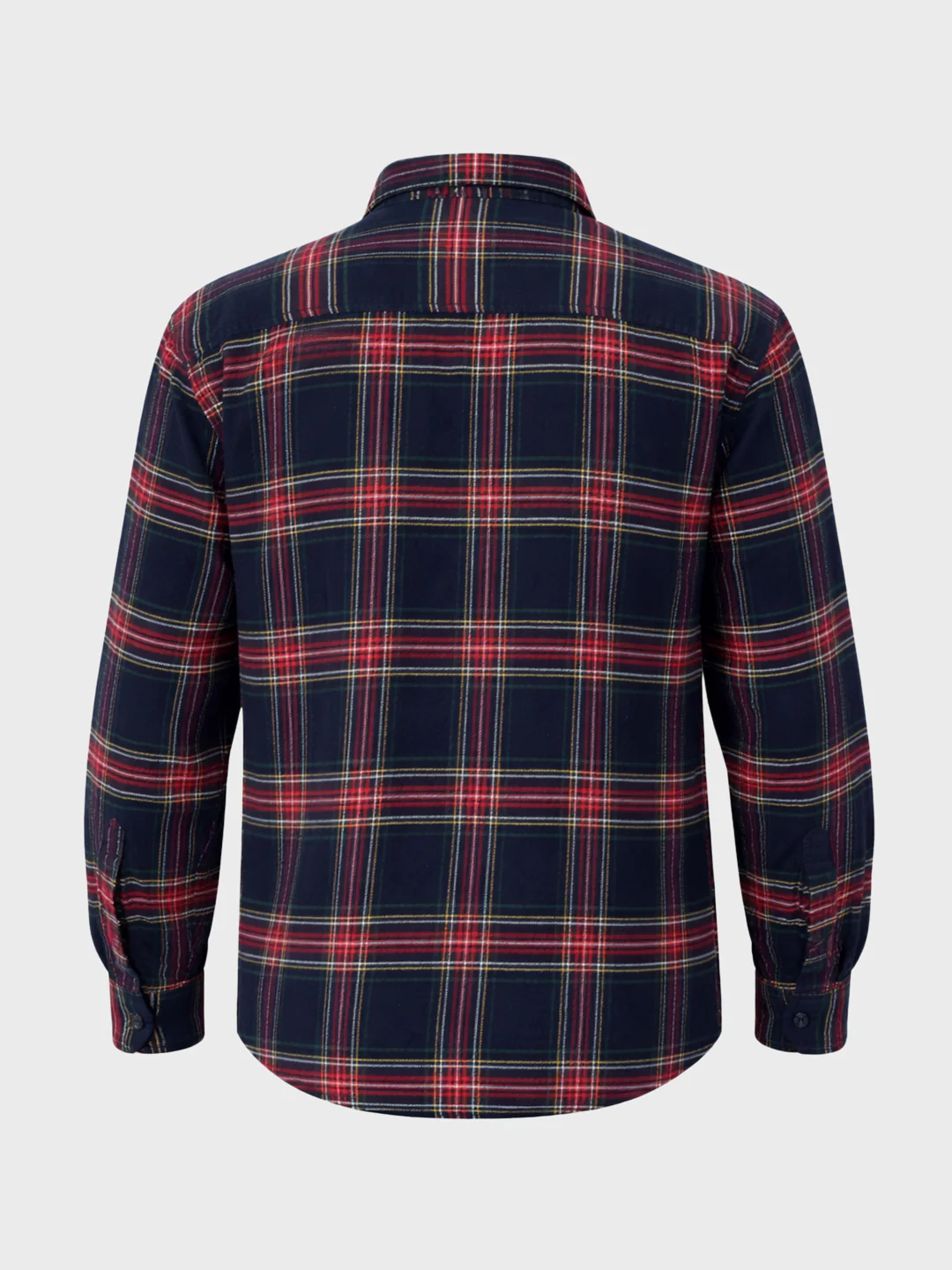 Men's Navy Regular Fit Casual Checkered Shirt - Image 5