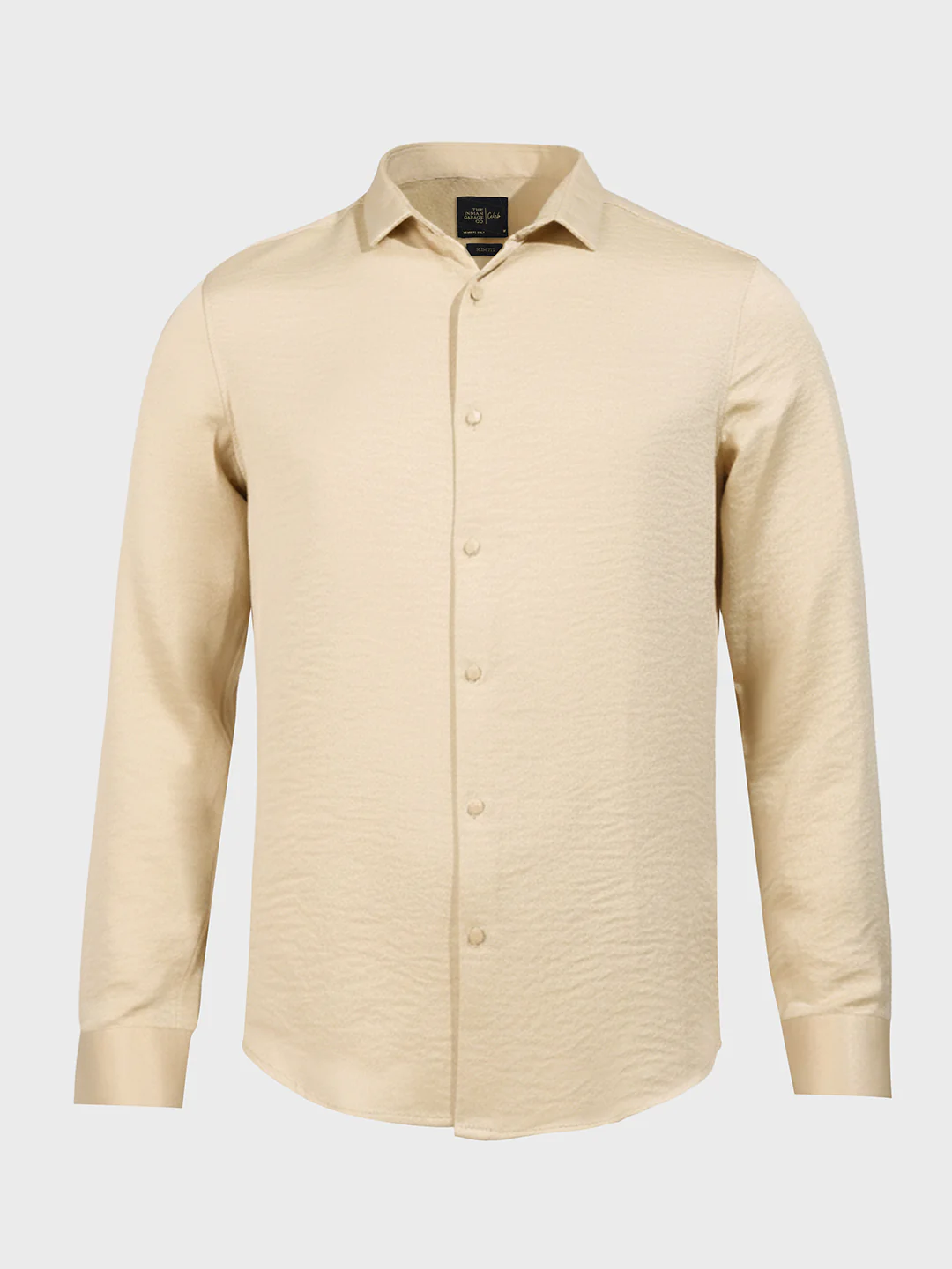 Men's Gold Slim Fit Party Wear Solid Shirt - Image 4