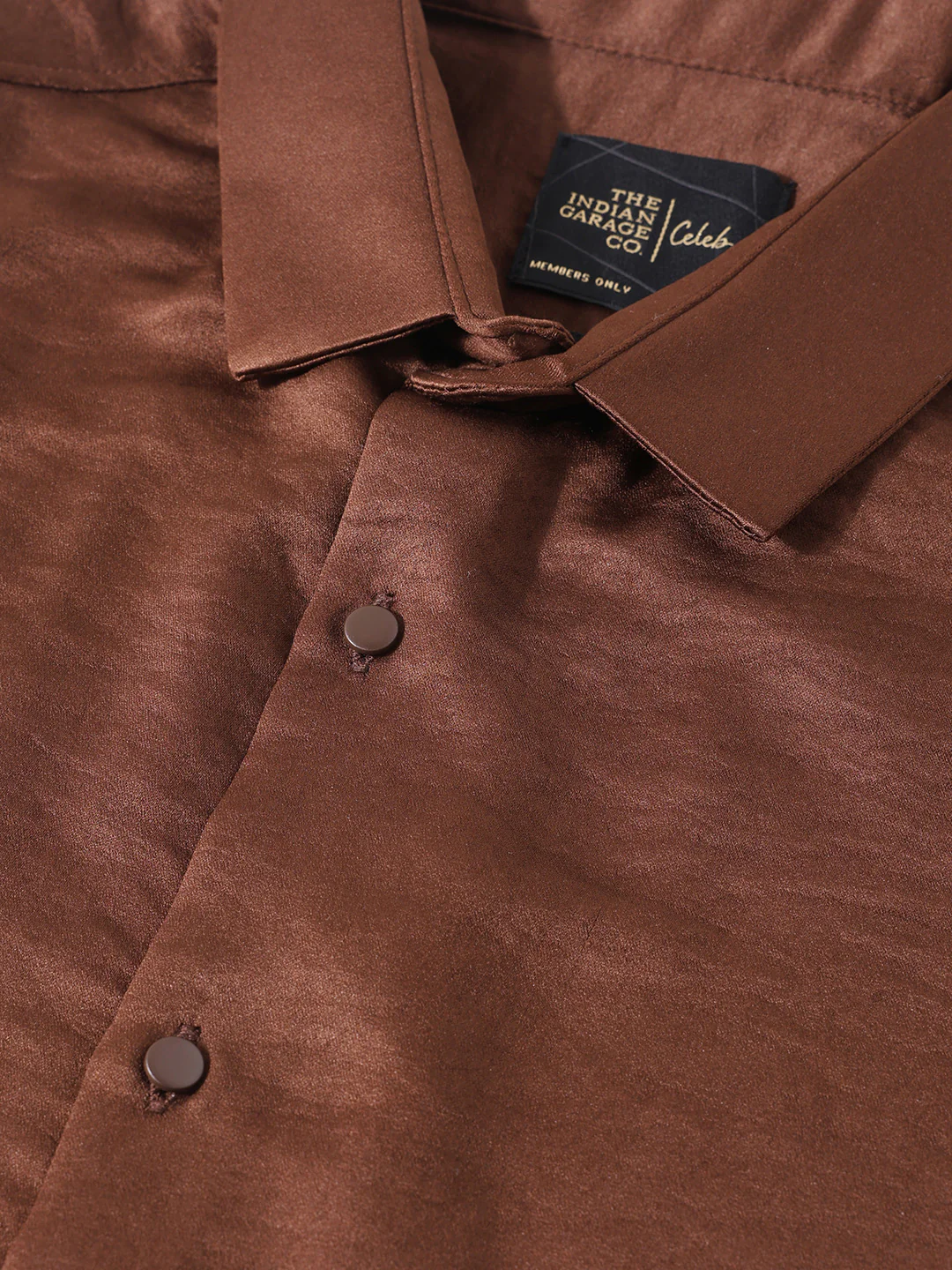 Men's Gold Slim Fit Party Wear Solid Shirt - Image 3