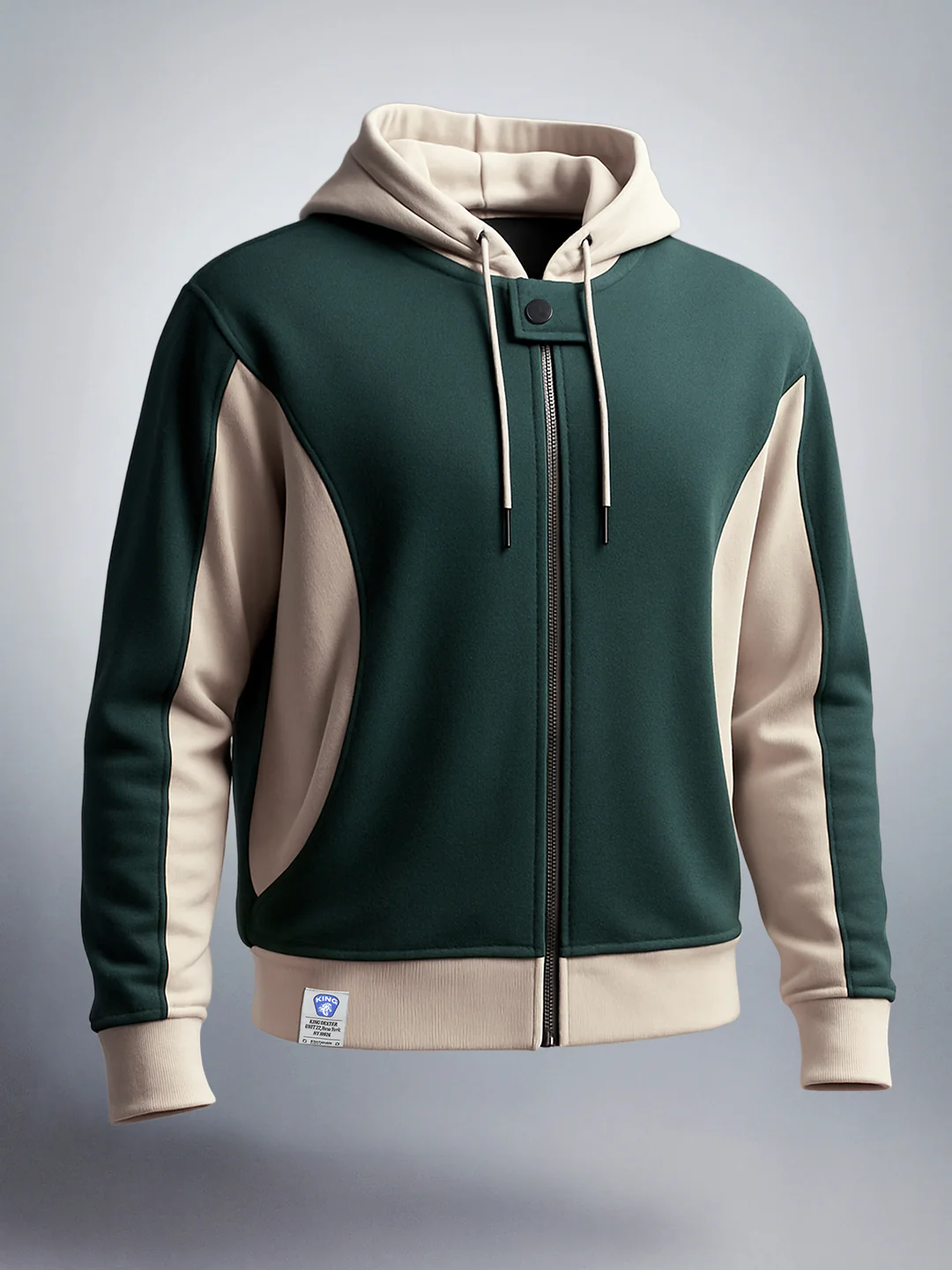 Men's Green Boxy Fit Graphic Printed Casual Sweatshirt - Image 3