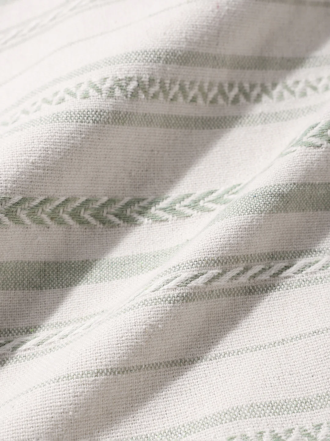 Men's Green Boxy Fit Resort Wear Textured Shirt - Image 8